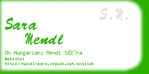 sara mendl business card